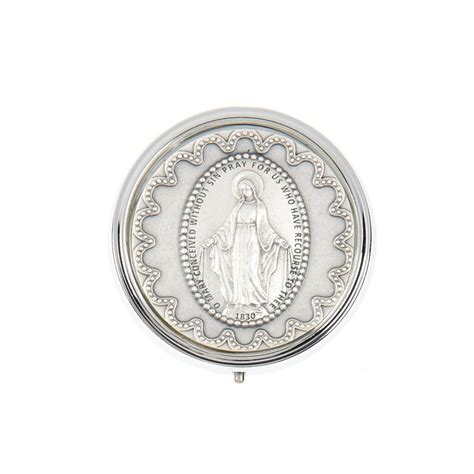 rosary box for boy merica metal|Miraculous Medal Embossed Metal Rosary Box .